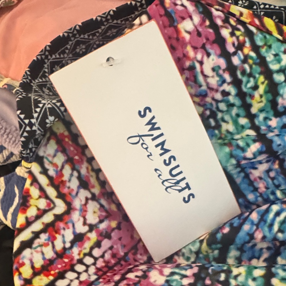 Swimsuits For All Multicolor Chevron One Piece - Picture 3 of 4